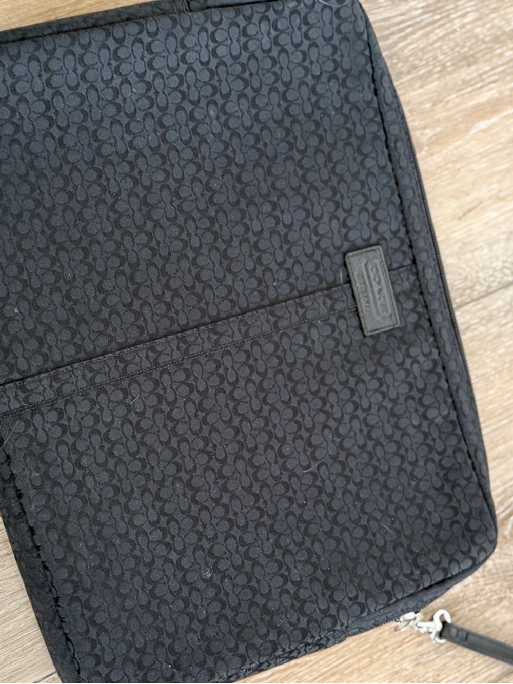 Vintage Coach Black Signature Zip Around Wallet